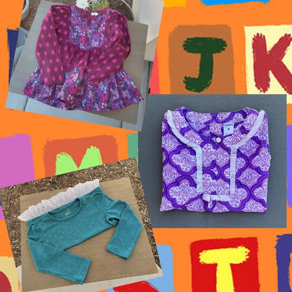 Arizona Jean Co. Boho Top,Carter's Purple/White Patterned Top,Sonoma Sweater S4